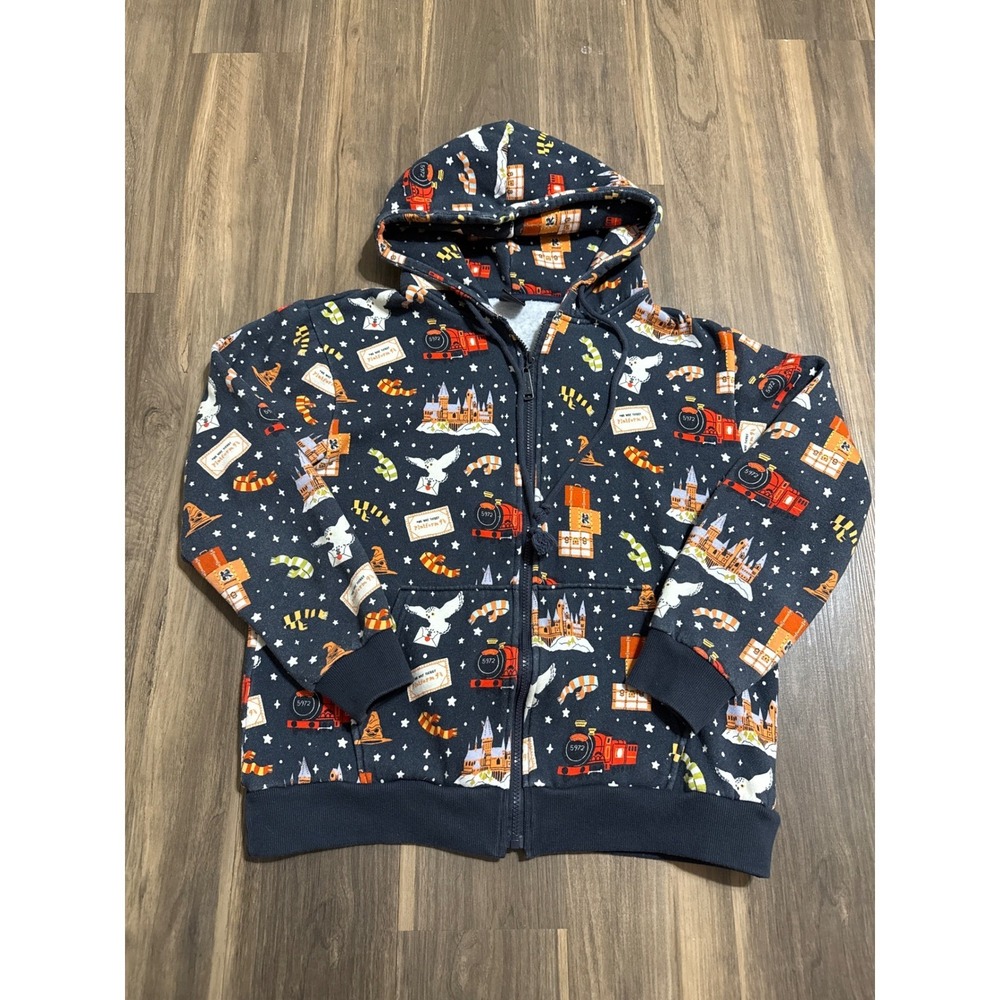 Cakeworthy Harry Potter Zip Hoodie Adult Medium‎ Navy All Over Print Hogwarts